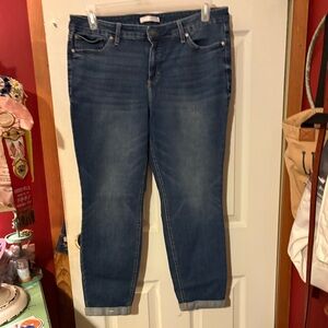 LC Lauren Conrad Dark Blue Skinny Ankle Jeans